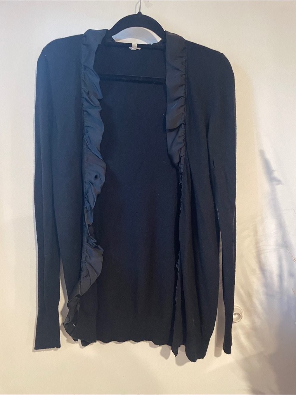 J. Crew Black Ruffle-Front Blazer Sz M B132